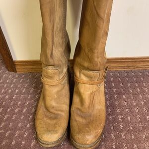 Stylish Tan Leather Heeled Boots for Women